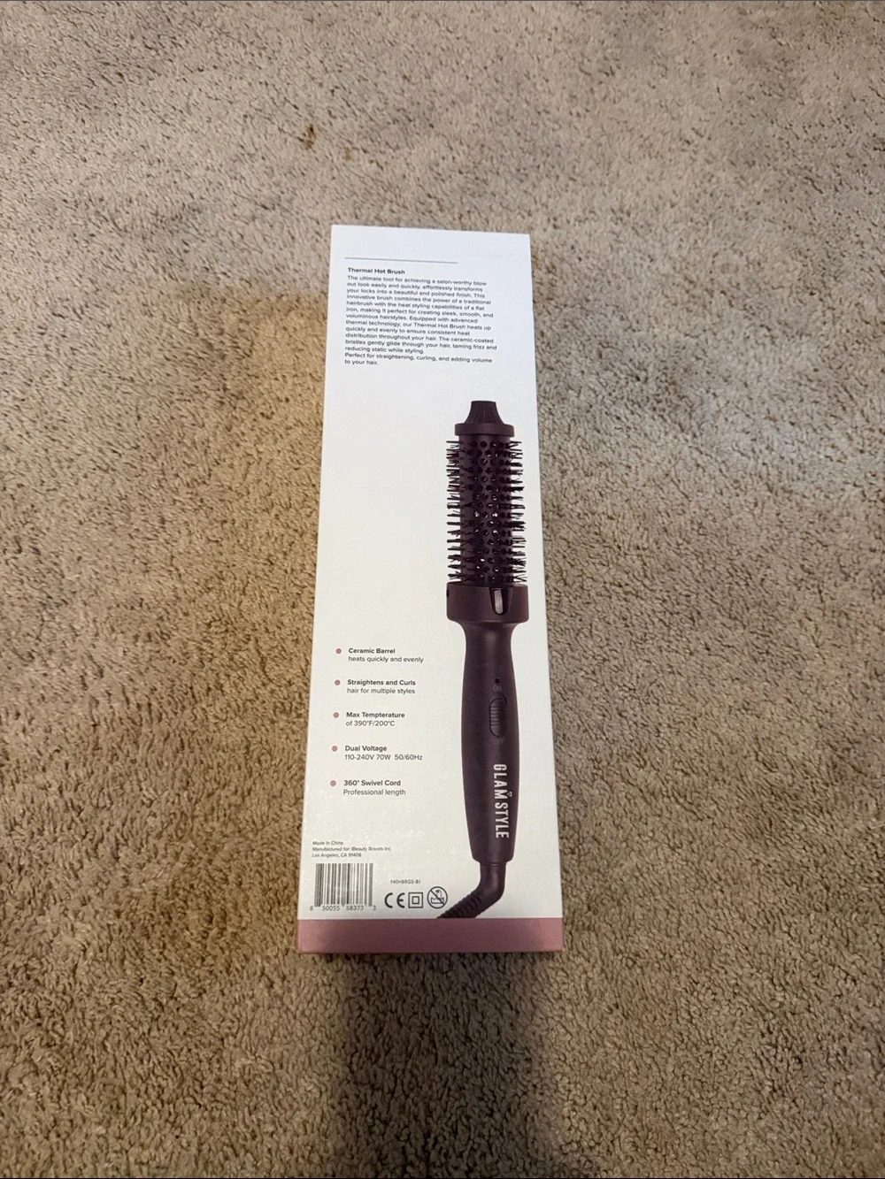 Glam Style Thermal Hot Brush - Black